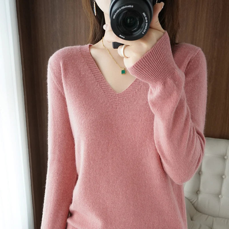 Cashmere V-neck Pullover