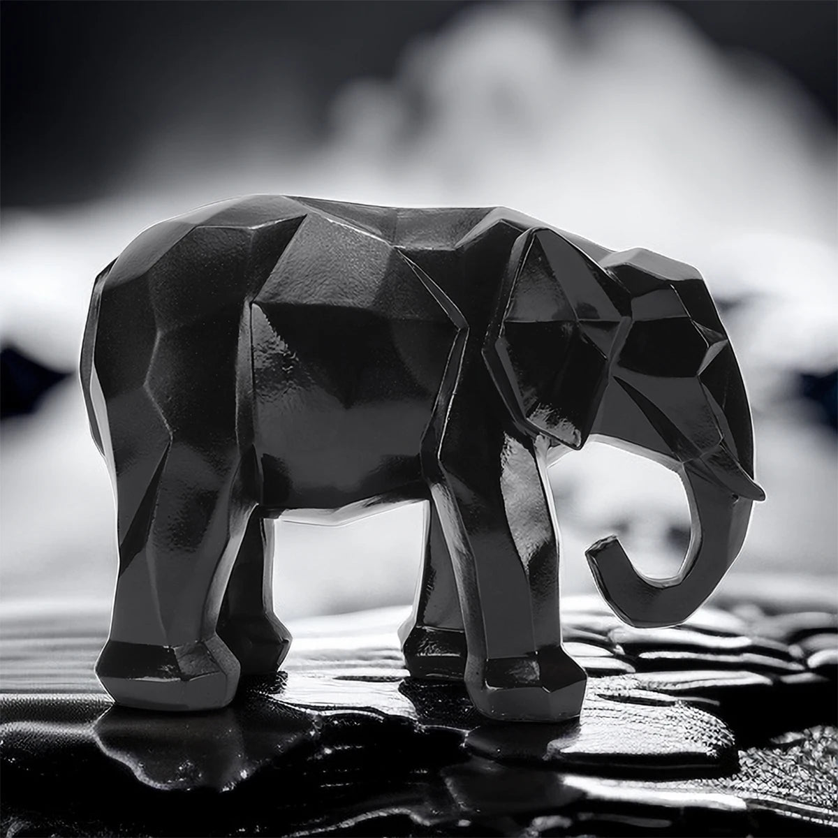1PC Elephant Resin Decor  Handcrafted 3D Sculpture