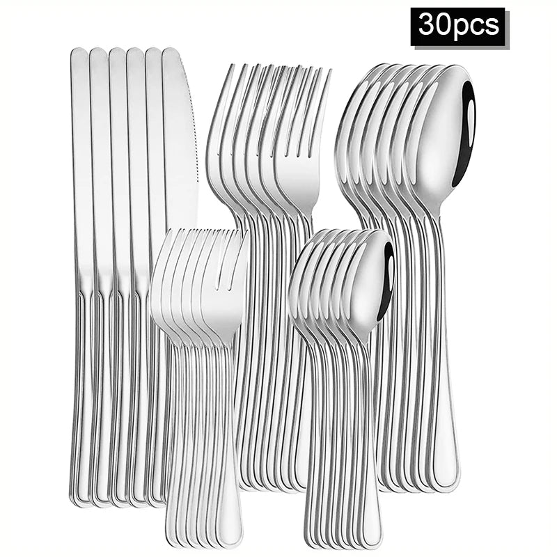 6/30pcs Stainless steel cutlery set
