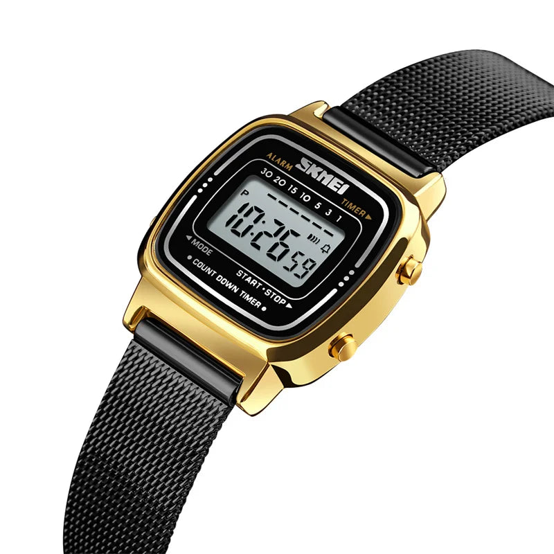 Bracelet Luxury Stainless Steel Strap Waterproof Digital Chronograph Wristwatch