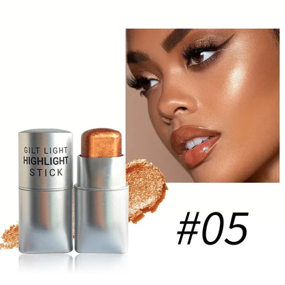 Glowy Highlighter Stick Shimmer Finish Waterproof, Long-Lasting, Easy Blend, Multi-Look, Face & Eye Contour, Skin-Friendly