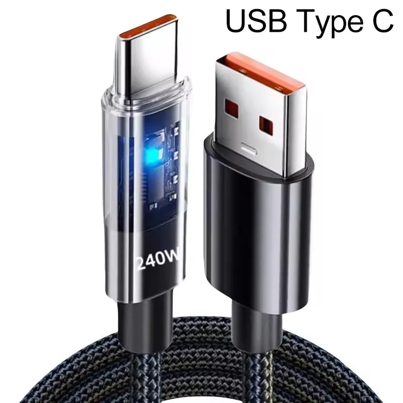 Nylon Cable USB Type C Super Fast Charging Cable