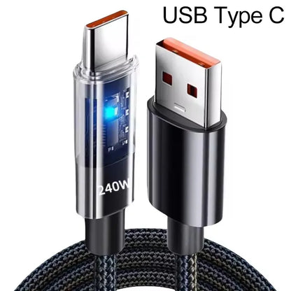 Nylon Cable USB Type C Super Fast Charging Cable