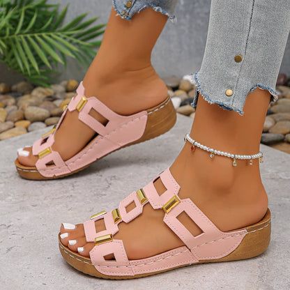 Large Size Roman Open Toe Slippers