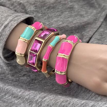 Hip Hop Drip Oil Cuff Geometric Bracelet