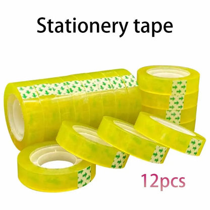 12 Rolls Of Premium Orange Stationery Tape 1.1cm Multi-Purpose Packaging Tape