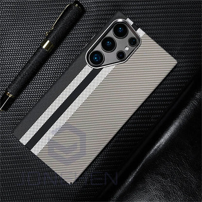 Ultra Slim Carbon Fiber Pattern Mganetic Samsung Cover