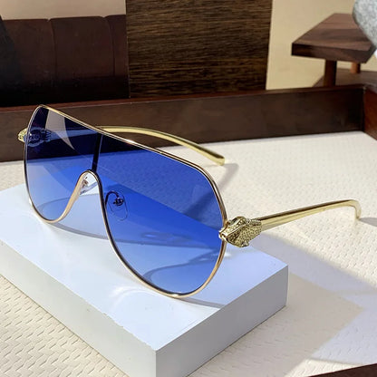 Vintage Luxury Metal Oversized Punk Sunglasses