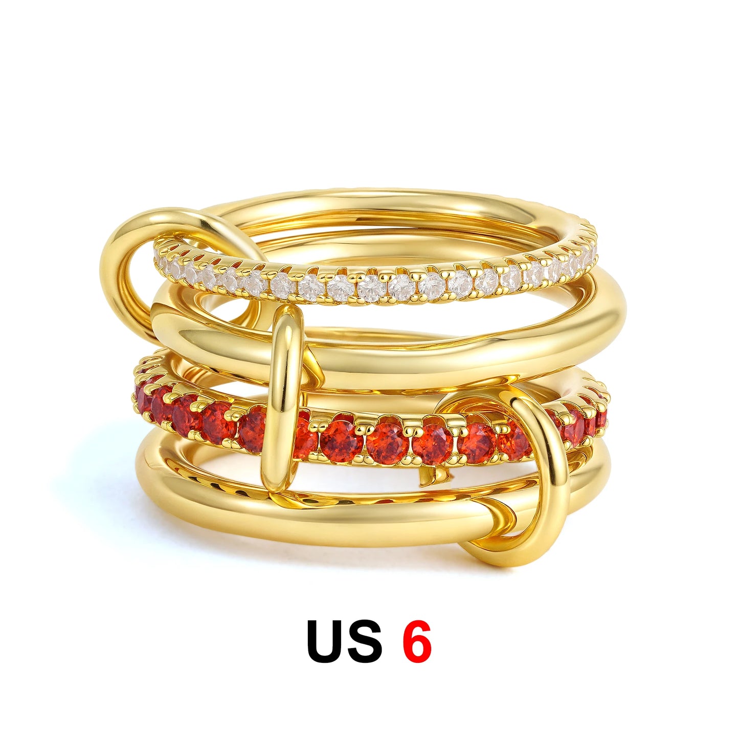 DANA Zirconia Gold Plated Rings Set