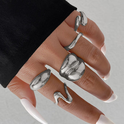 DANA Exaggerated Metal Irregular Rings