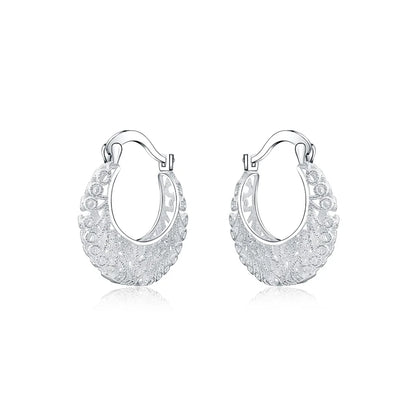 925 Sterling Silver Carved drop Earrings