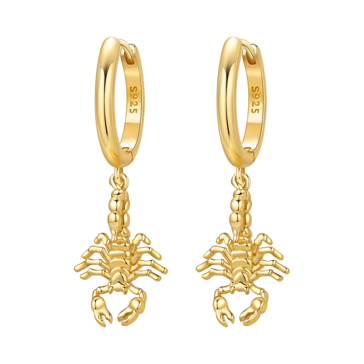 S925 Sterling Silver Zircon 18K Gold Lining Vintage Hoop Earrings