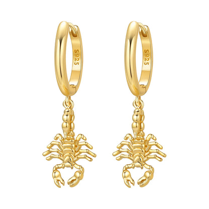 S925 Sterling Silver Zircon 18K Gold Lining Vintage Hoop Earrings