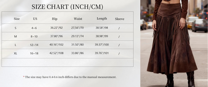 Ethnic Elegant Solid Tassel Slim Fit Midi Skirt
