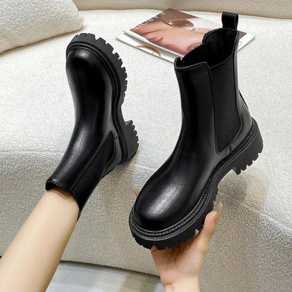 Thick-soled Elegant Short Boots