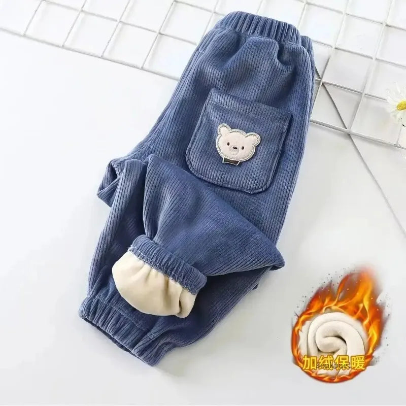 Warm Autumn Winter Thicken Cute Bear Casual Harem Pants