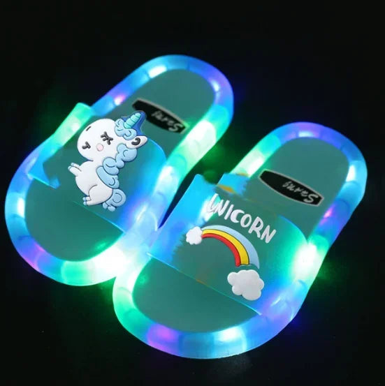 Cartoon Unicorn Animals Prints Toddler Slippers