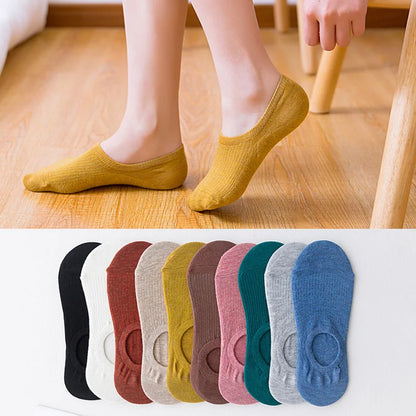 5Pairs Slippers Cotton Invisible Socks