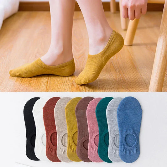 5Pairs Slippers Cotton Invisible Socks