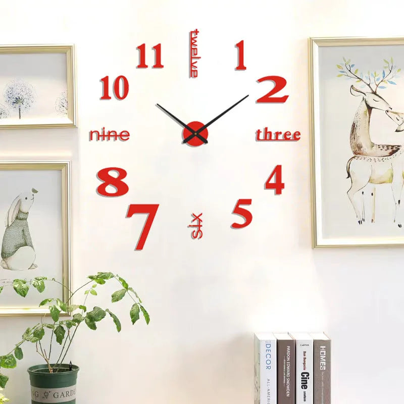 90 To 120cm Large-sized 3D Number Poster Wall Clock