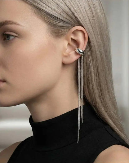 Ear Cuff Long Tassel Drop Earrings