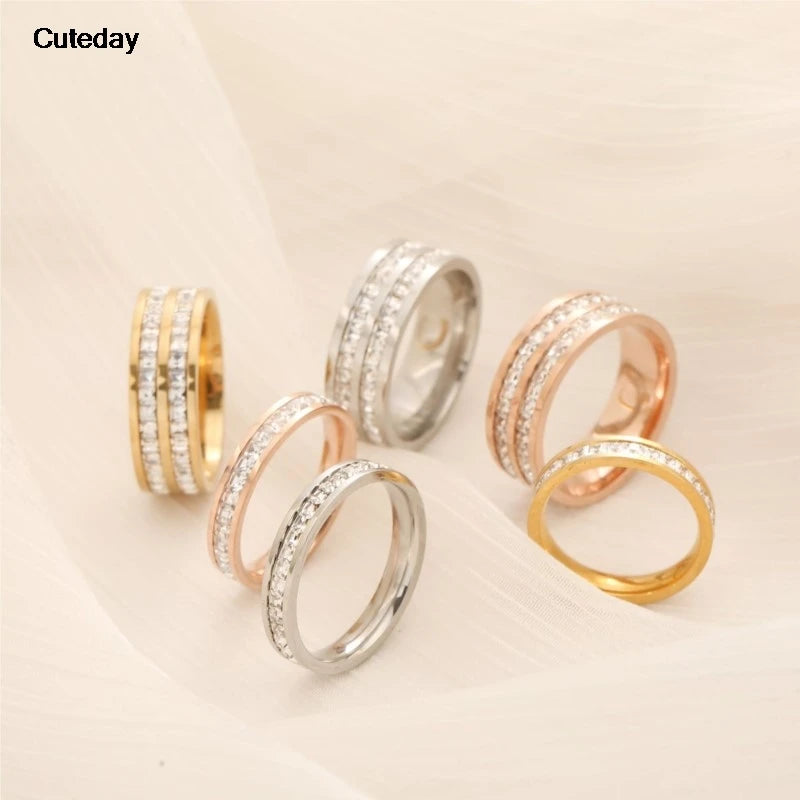 Stainless Steel 18 K Gold Plated Sun Rings