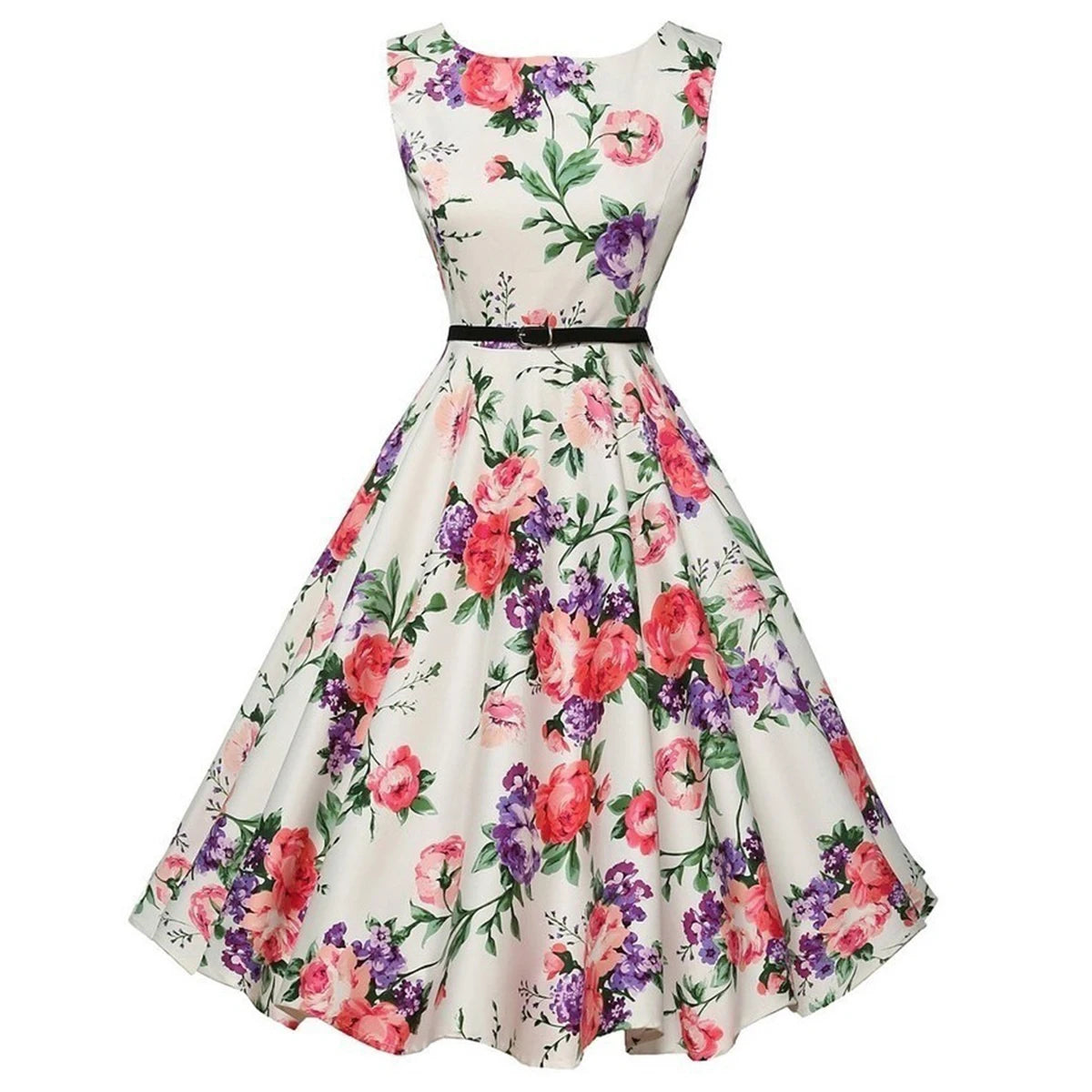 Floral Robe Retro Swing Casual Rockabilly Dresses