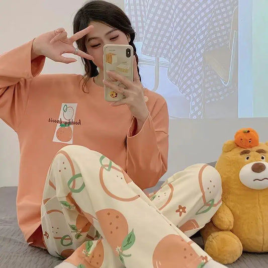 Korean Sweet Loose Pajamas Homewear Set