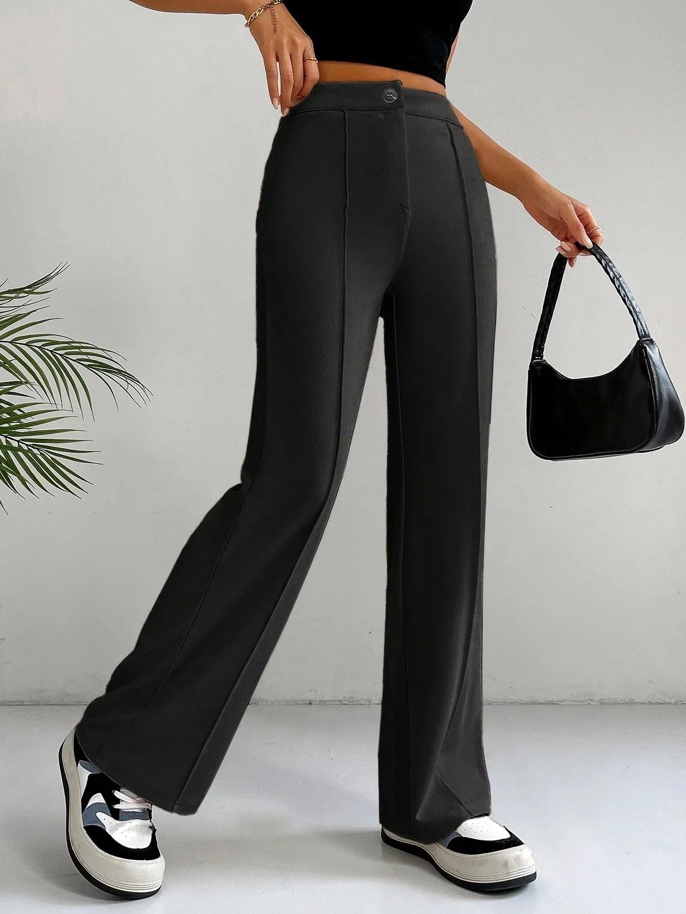 High Waist Straight Leg Pants