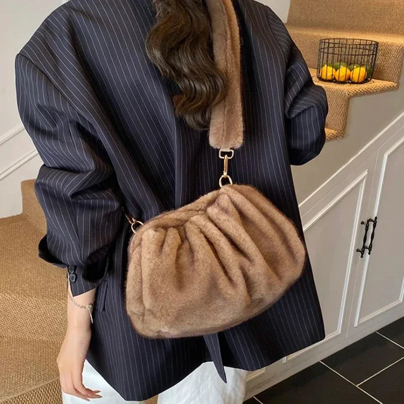 Soft Faux Fur Small Shoulder Bags