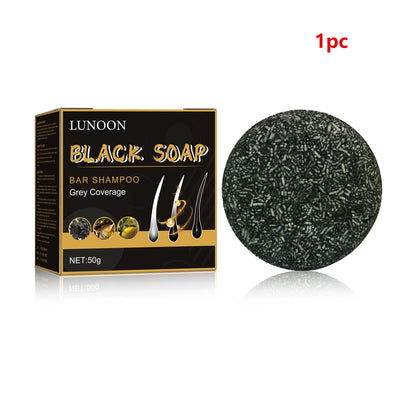 1-5pcs Polygonum Multiflorum Black Hair Soap Darkening Shampoo