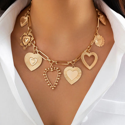 Goth Big Love Heart Pendant Choker Necklace