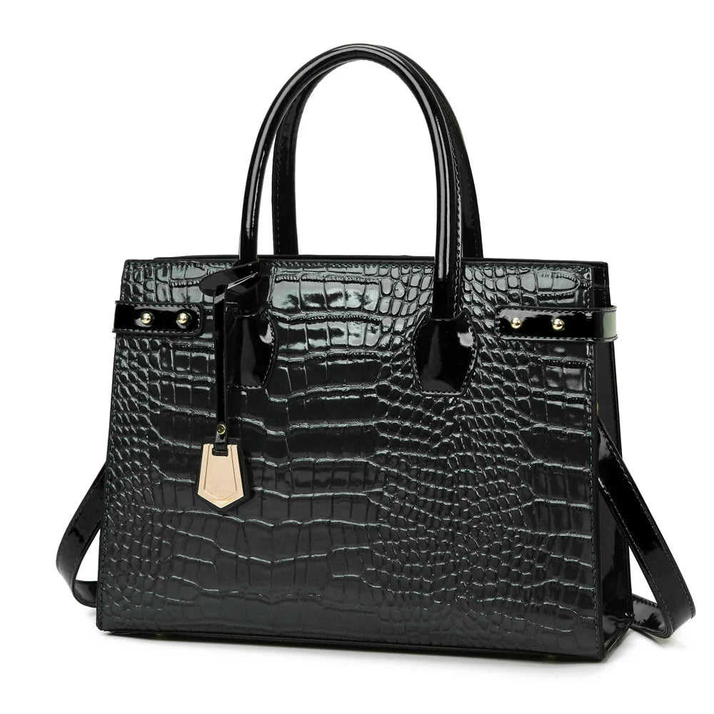 Retro Crossbody Crocodile Pattern Texture Bag Set