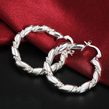 925 Sterling Silver Round Circle Hoop Earrings