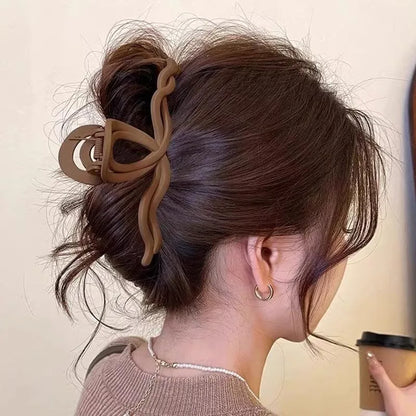 Brown Bow Shape Hair Claw Clip