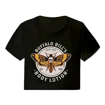 Casual Crop Tops Funny Graphic T-shirt