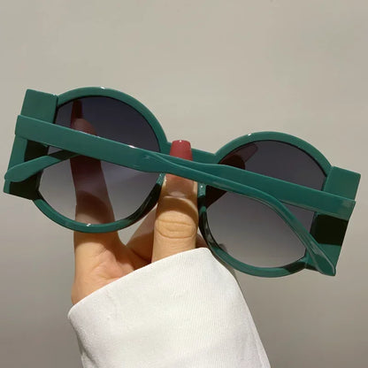 Round Double Color Beach Retro Trend Sunglasses
