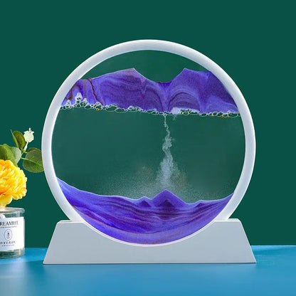 3D Moving Sand Round Glass Deep Sea Home Decoration