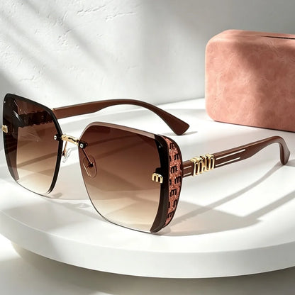 Oversized M Letter Light Luxury Square Sun Glasses