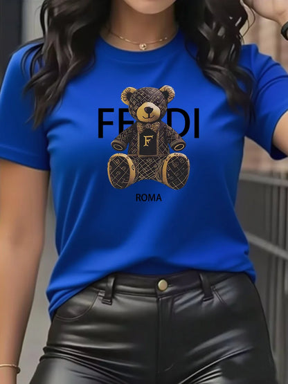 Graphic Short Sleeve  Teddy Bear Shirt