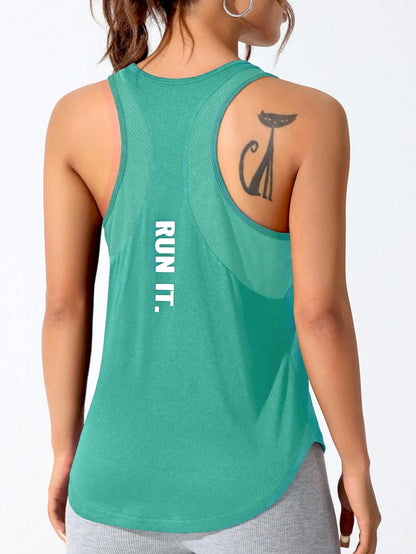 stitched letters quick-drying sports vest