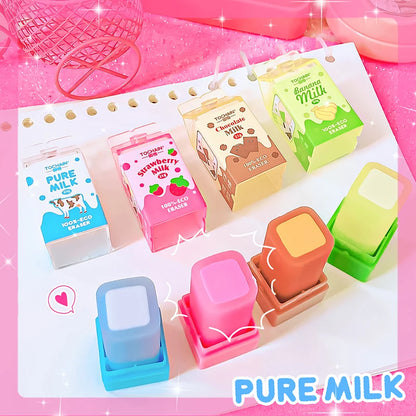 Kawaii Milk Carton Rubber Erasers cute stationery