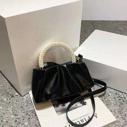Pearl Handle Clutch Purse Handbags Luxury Square Shoulder Bags