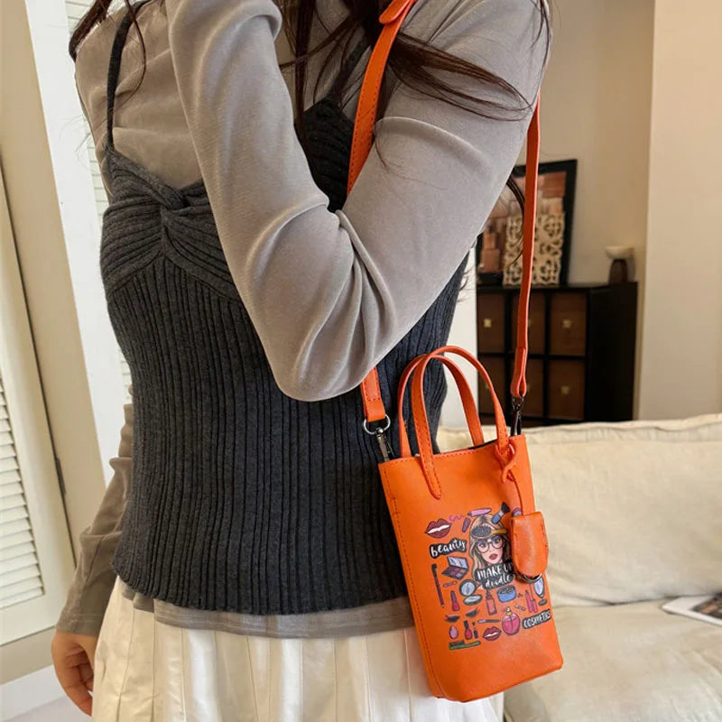 Luxury Mini Bucket Plaid PU Leather Crossbody Bag
