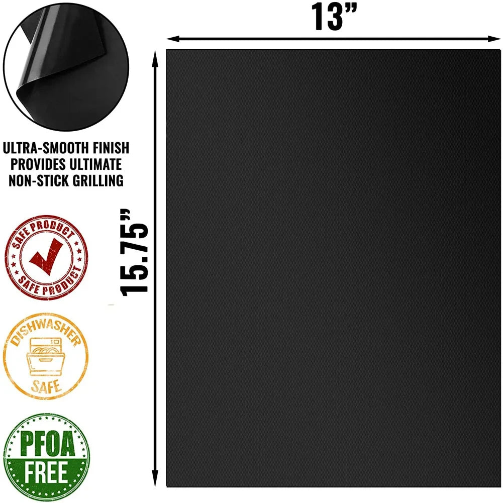 3-10 Pcs Non-stick BBQ Grill Mat 40*33cm Baking Mat BBQ Tools Cooking Grilling Sheet