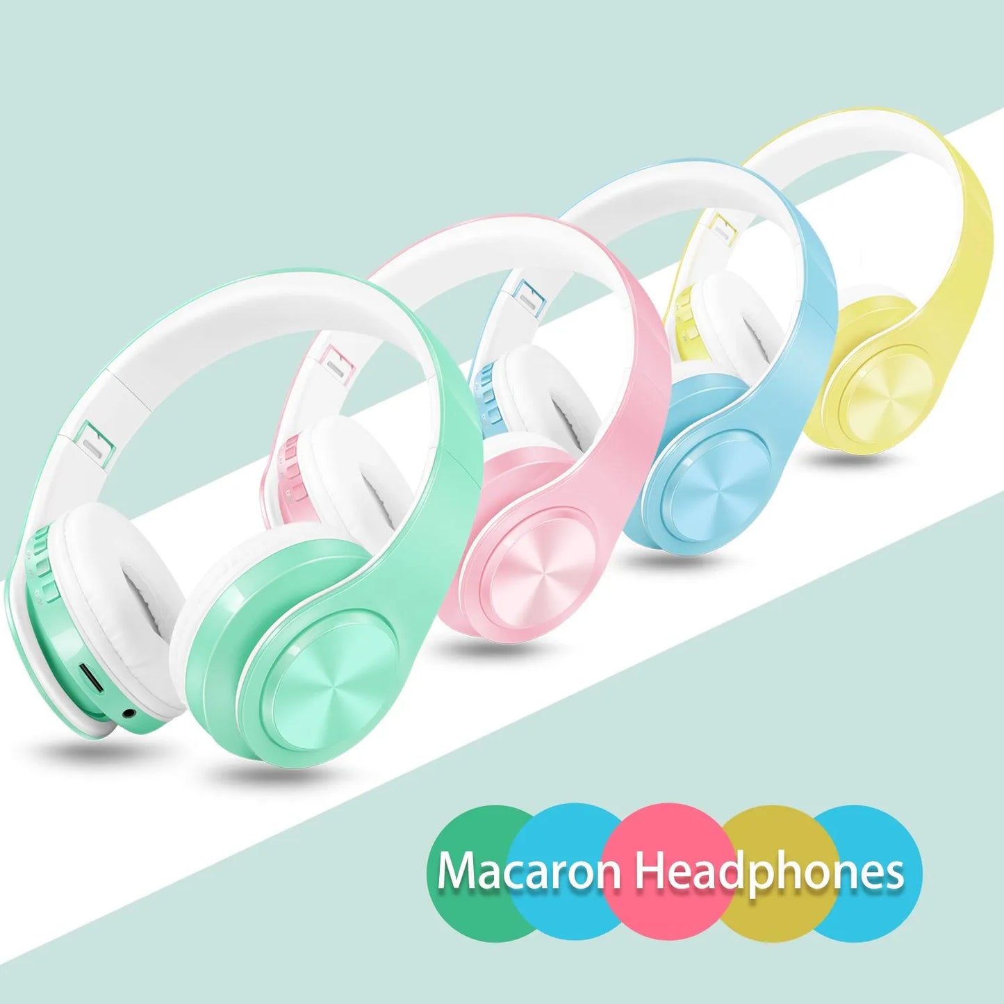 Refleshing Macaron Stereo Headset Bluetooth Earphone Headphone Wireless Handsfree