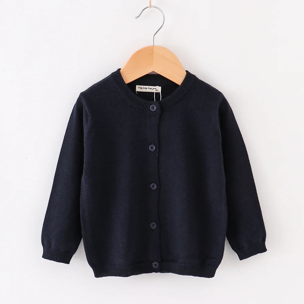 Autumn Baby Cardigan Solid Open Stitch Soft Coats Toddler Knit Jackets