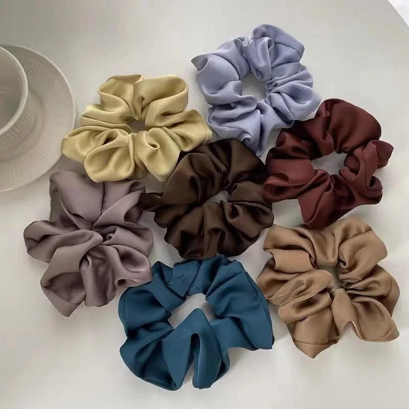 Silk Satin Scrunchies Korean Hair Band P
