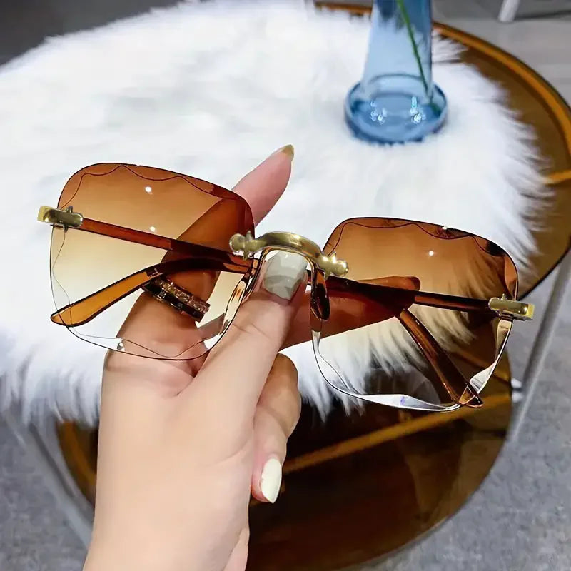 1/3PCS Square Rimless Luxury UV400 Sunglasses