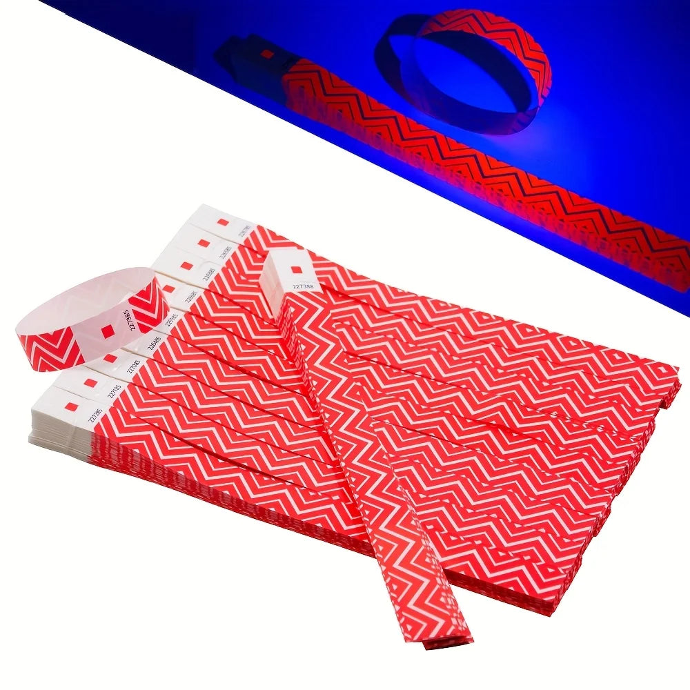 100/400pcs Fluorescent Numbered Wristbands